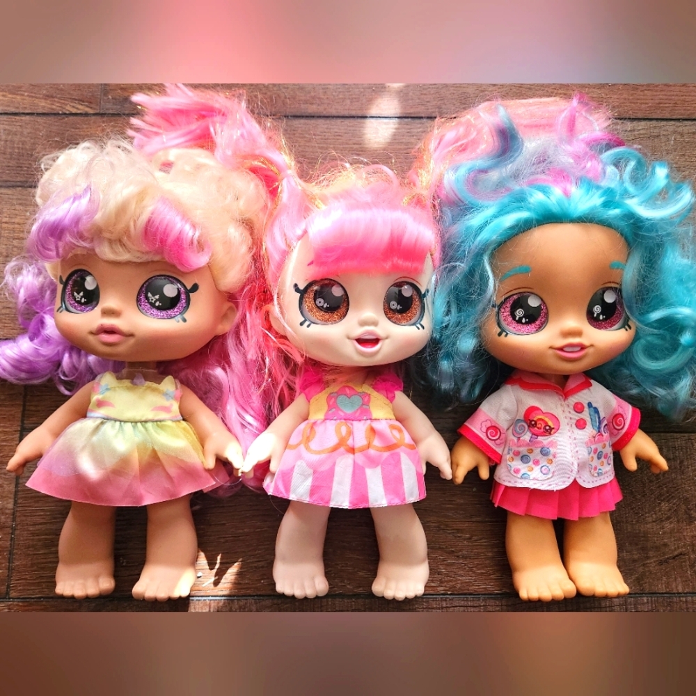 Kindi Dolls X3 10" Playtime Friends(Donatina,Dr Cindy Pops,Mystabella)